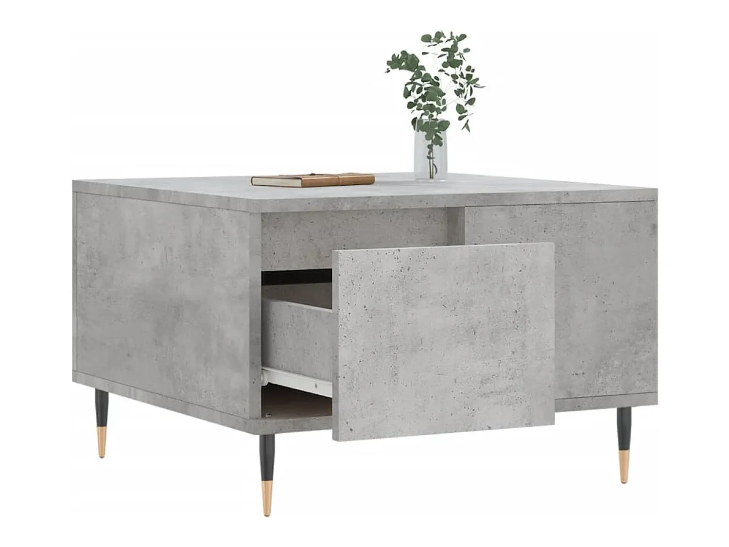 Mesa De Centro| Mesa de centro | Mesa de apoio 55x55x36.5 cm derivados madeira cimento Cinzento