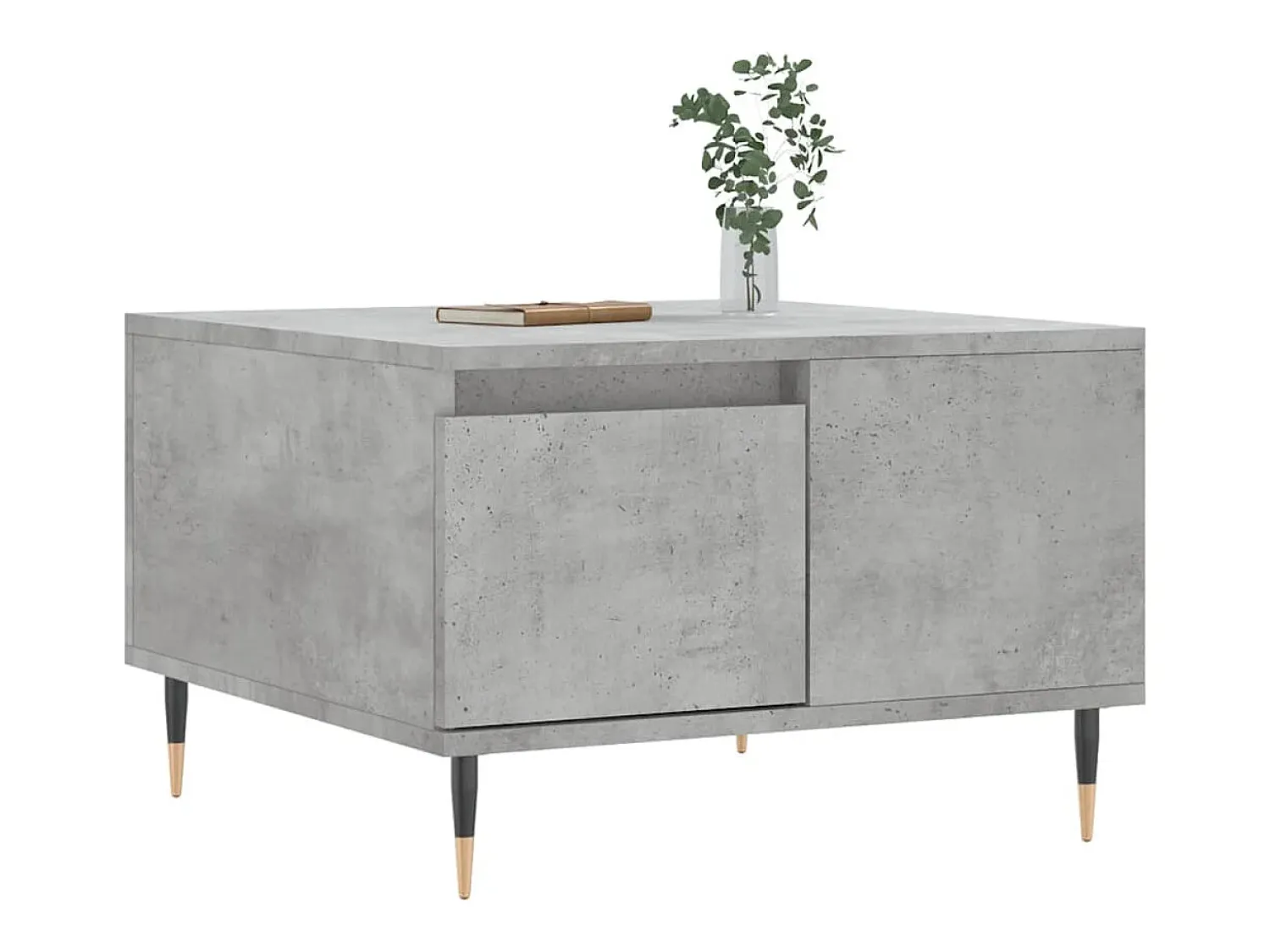 Mesa De Centro| Mesa de centro | Mesa de apoio 55x55x36.5 cm derivados madeira cimento Cinzento