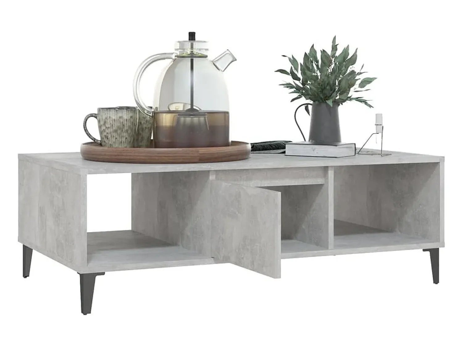 Mesa De Centro| Mesa de centro | Mesa de apoio derivados de madeira cimento Cinzento
