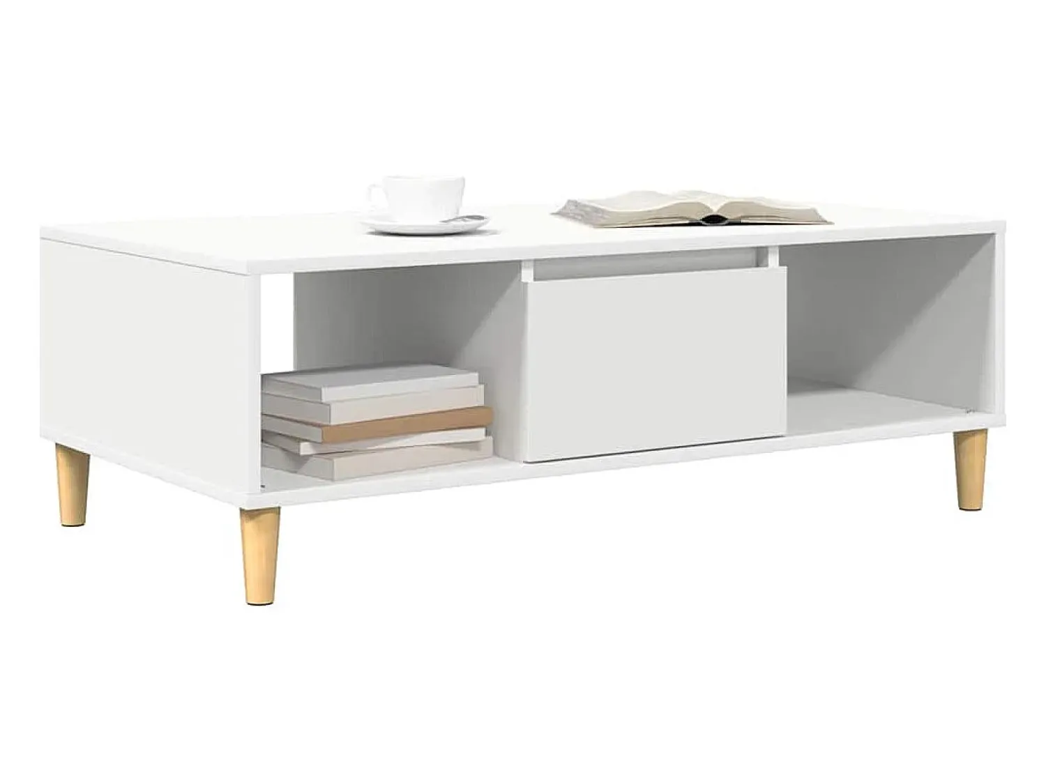 New Mesa de centro | Mesa de apoio 102x55x35 cm Branco