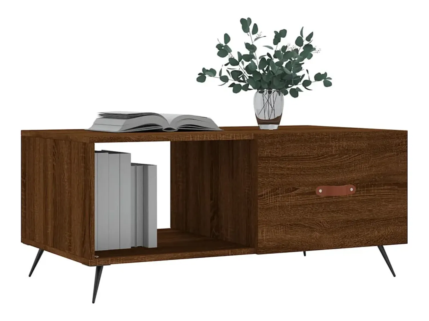 Mesa de centro | Mesa de apoio 90x50x40 cm derivados de madeira carvalho^ Mesa De Centro