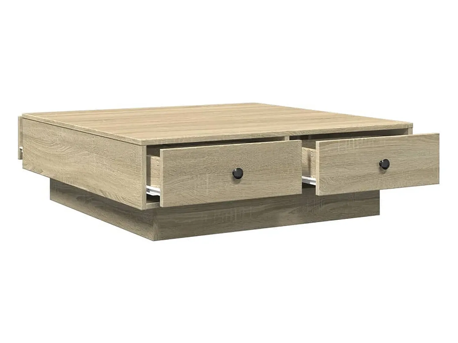 Mesa de centro | Mesa de apoio 90x90x28 cm contraplacado carvalho sonoma Castanho