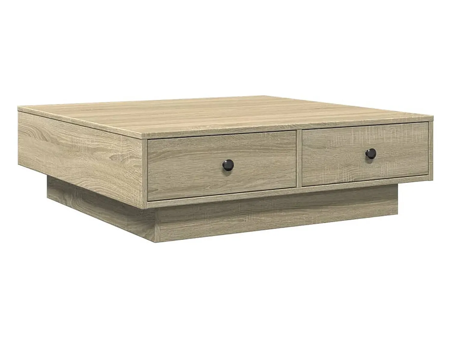Mesa de centro | Mesa de apoio 90x90x28 cm contraplacado carvalho sonoma Castanho