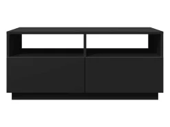 Mesa De Centro| Mesa de centro | Mesa de apoio com luzes LED 90x49x40 cm Preto