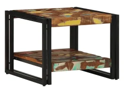 Hot Mesa de centro | Mesa de apoio 50x50x38 cm madeira maciça recuperada Multicor