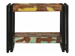 Hot Mesa de centro | Mesa de apoio 50x50x38 cm madeira maciça recuperada Multicor