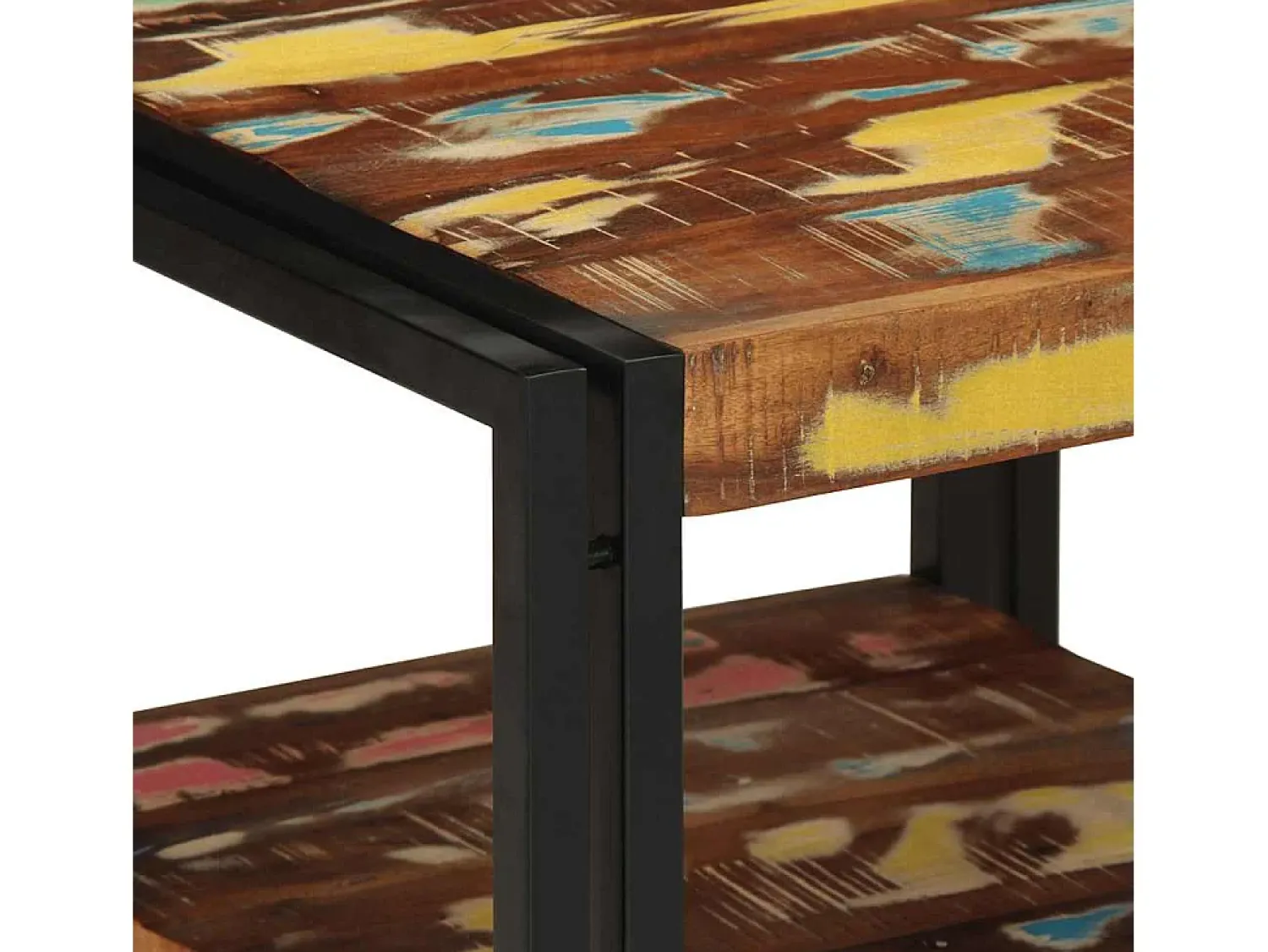 Hot Mesa de centro | Mesa de apoio 50x50x38 cm madeira maciça recuperada Multicor