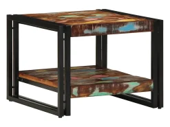 Hot Mesa de centro | Mesa de apoio 50x50x38 cm madeira maciça recuperada Multicor