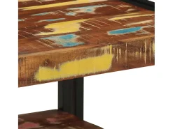 Hot Mesa de centro | Mesa de apoio 50x50x38 cm madeira maciça recuperada Multicor