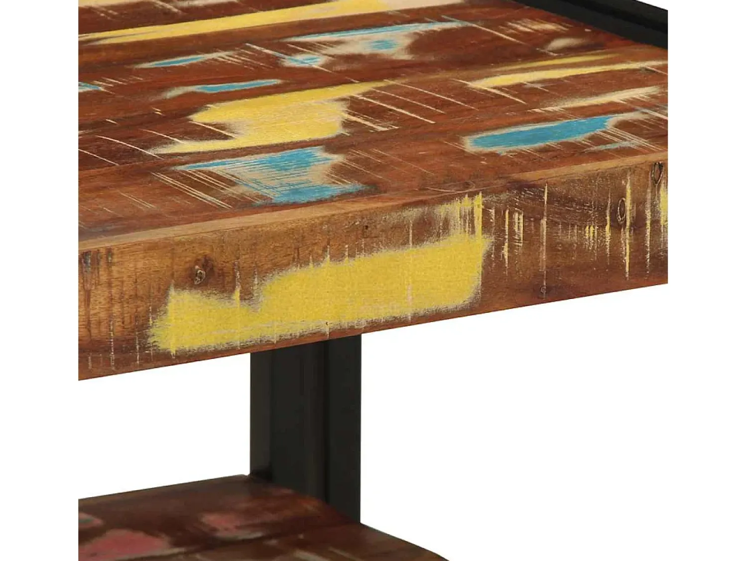Hot Mesa de centro | Mesa de apoio 50x50x38 cm madeira maciça recuperada Multicor