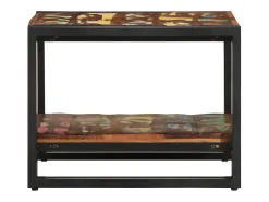 Hot Mesa de centro | Mesa de apoio 50x50x38 cm madeira maciça recuperada Multicor