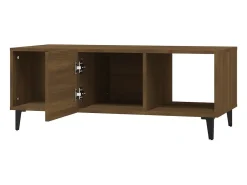 Mesa De Centro* Mesa de centro | Mesa de apoio 102x50x40 cm derivados madeira carvalho Castanho