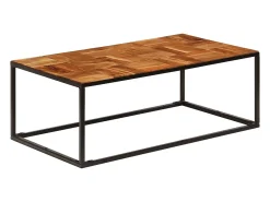 Mesa De Centro| Mesa de centro | Mesa de apoio | Mesa de café 110x60x40 cm madeira acácia maciça e aço Castanho