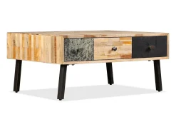 Mesa de centro | Mesa de apoio teca maciça reciclada 90x65x40 cm^ Mesa De Centro