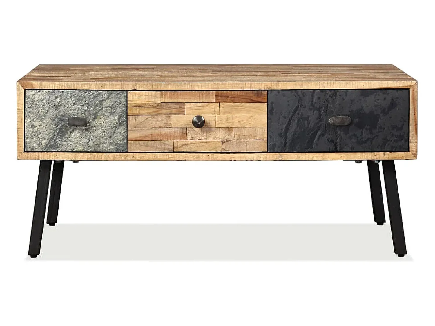 Mesa de centro | Mesa de apoio teca maciça reciclada 90x65x40 cm^ Mesa De Centro