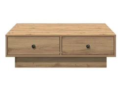 Mesa De Centro| Mesa de centro | Mesa de apoio carvalho artisiano 90x90x28 cm Bege