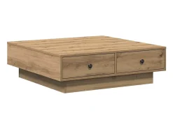 Mesa De Centro| Mesa de centro | Mesa de apoio carvalho artisiano 90x90x28 cm Bege