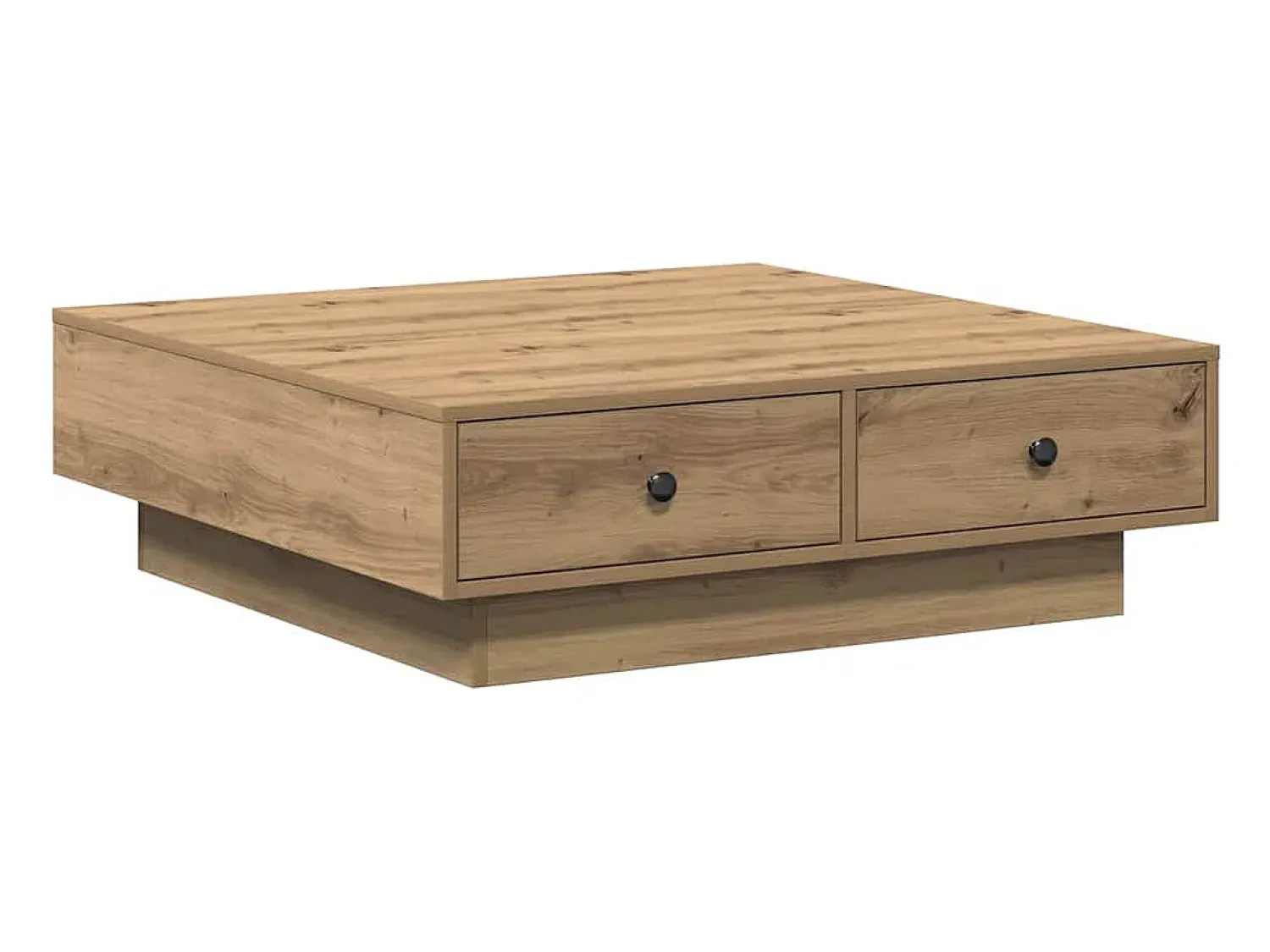 Mesa De Centro| Mesa de centro | Mesa de apoio carvalho artisiano 90x90x28 cm Bege
