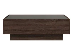 Mesa De Centro* Mesa de centro | Mesa de apoio c/ LEDs 90x50x30 cm derivados de madeira Castanho