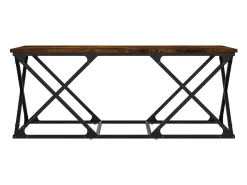 Mesa De Centro| Mesa de centro | Mesa de apoio 100x49x40 cm derivados madeira carvalho fumado Castanho