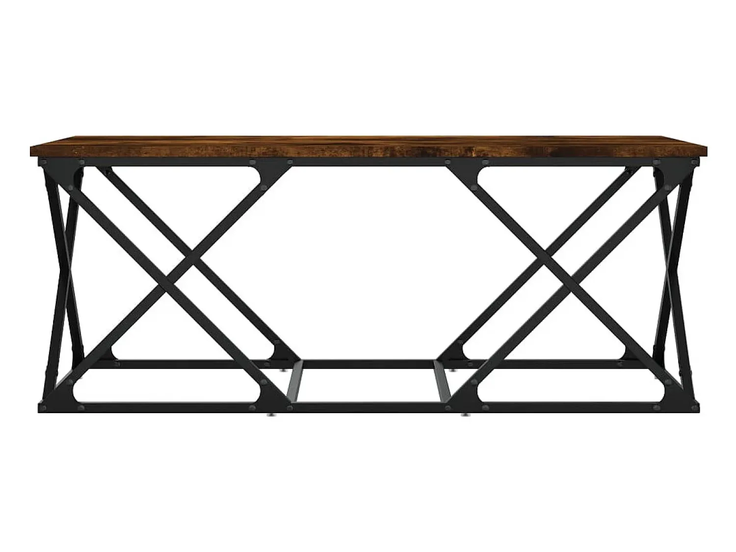Mesa De Centro| Mesa de centro | Mesa de apoio 100x49x40 cm derivados madeira carvalho fumado Castanho