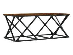 Mesa De Centro| Mesa de centro | Mesa de apoio 100x49x40 cm derivados madeira carvalho fumado Castanho