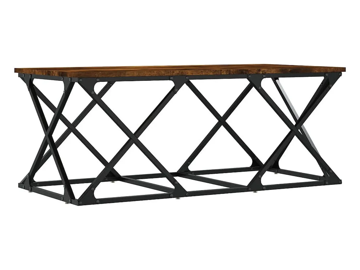 Mesa De Centro| Mesa de centro | Mesa de apoio 100x49x40 cm derivados madeira carvalho fumado Castanho