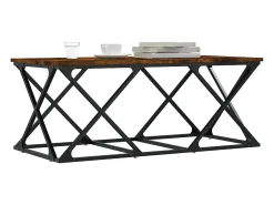 Mesa De Centro| Mesa de centro | Mesa de apoio 100x49x40 cm derivados madeira carvalho fumado Castanho