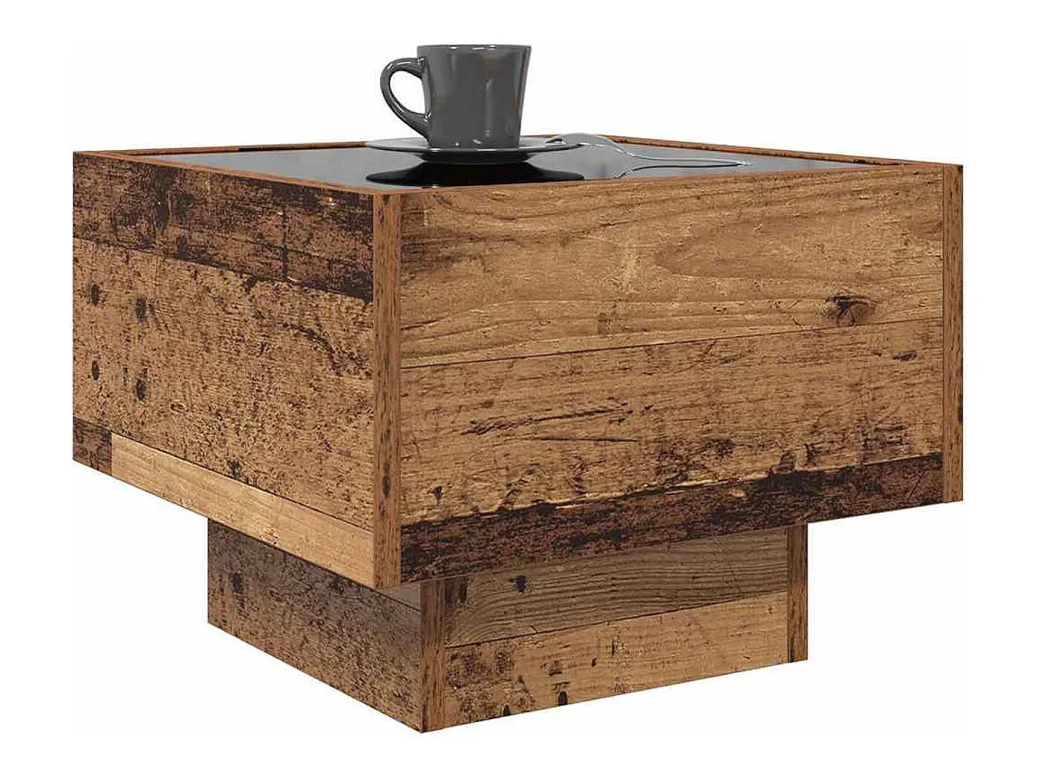 New Mesa de centro | Mesa de apoio Madeira antiga 40x40x30 cm Castanho
