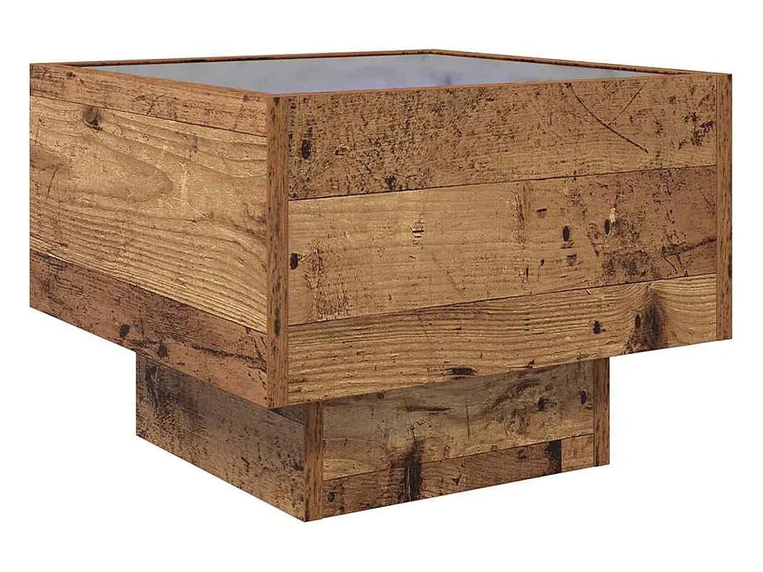 New Mesa de centro | Mesa de apoio Madeira antiga 40x40x30 cm Castanho