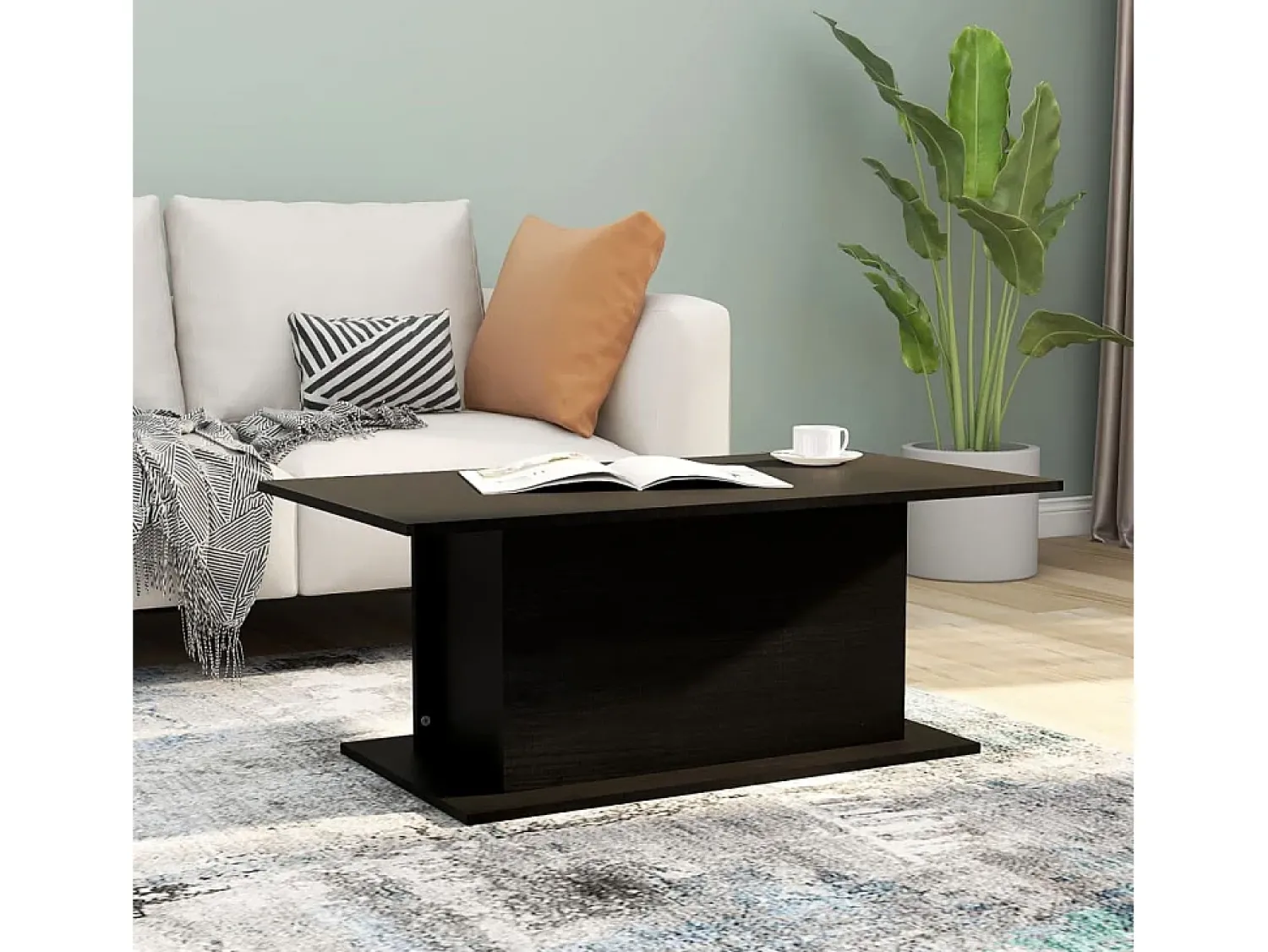 Mesa de centro | Mesa de apoio 102x55.5x40 cm derivados de madeira^ Mesa De Centro