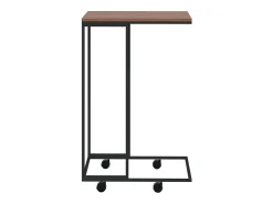Mesa De Centro* Mesa de centro | Mesa de apoio c/ rodas 40x30x63.5cm derivados de madeira preta Preto
