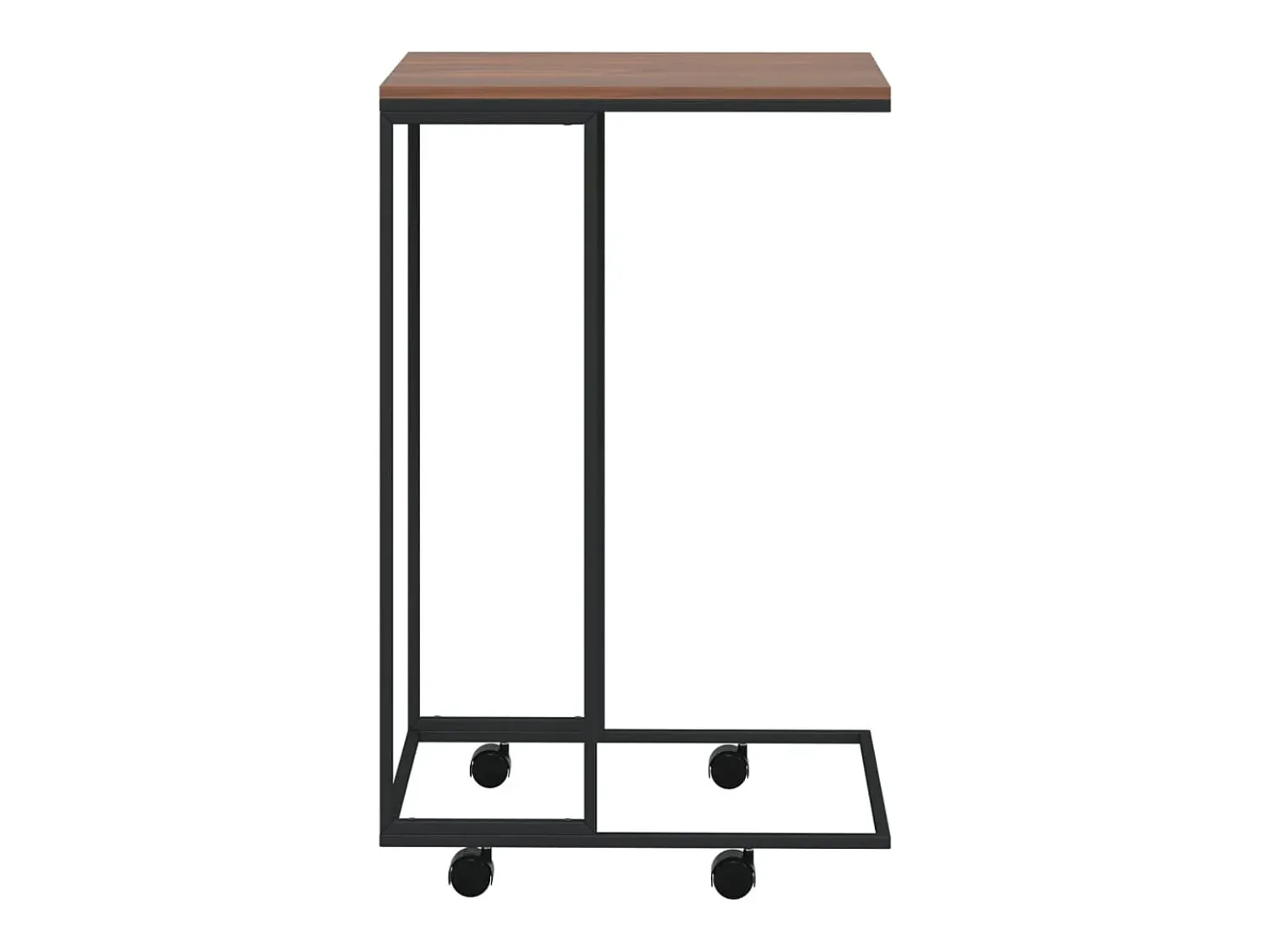 Mesa De Centro* Mesa de centro | Mesa de apoio c/ rodas 40x30x63.5cm derivados de madeira preta Preto