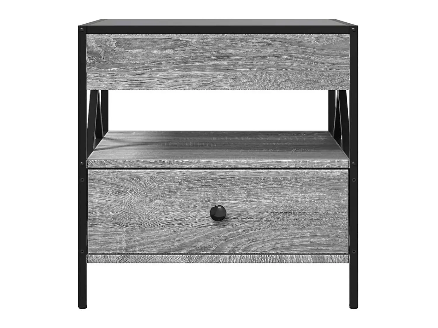 Mesa De Centro* Mesa de centro | Mesa de apoio luzes LED Infinity 50x50x51 cm sonoma Cinzento