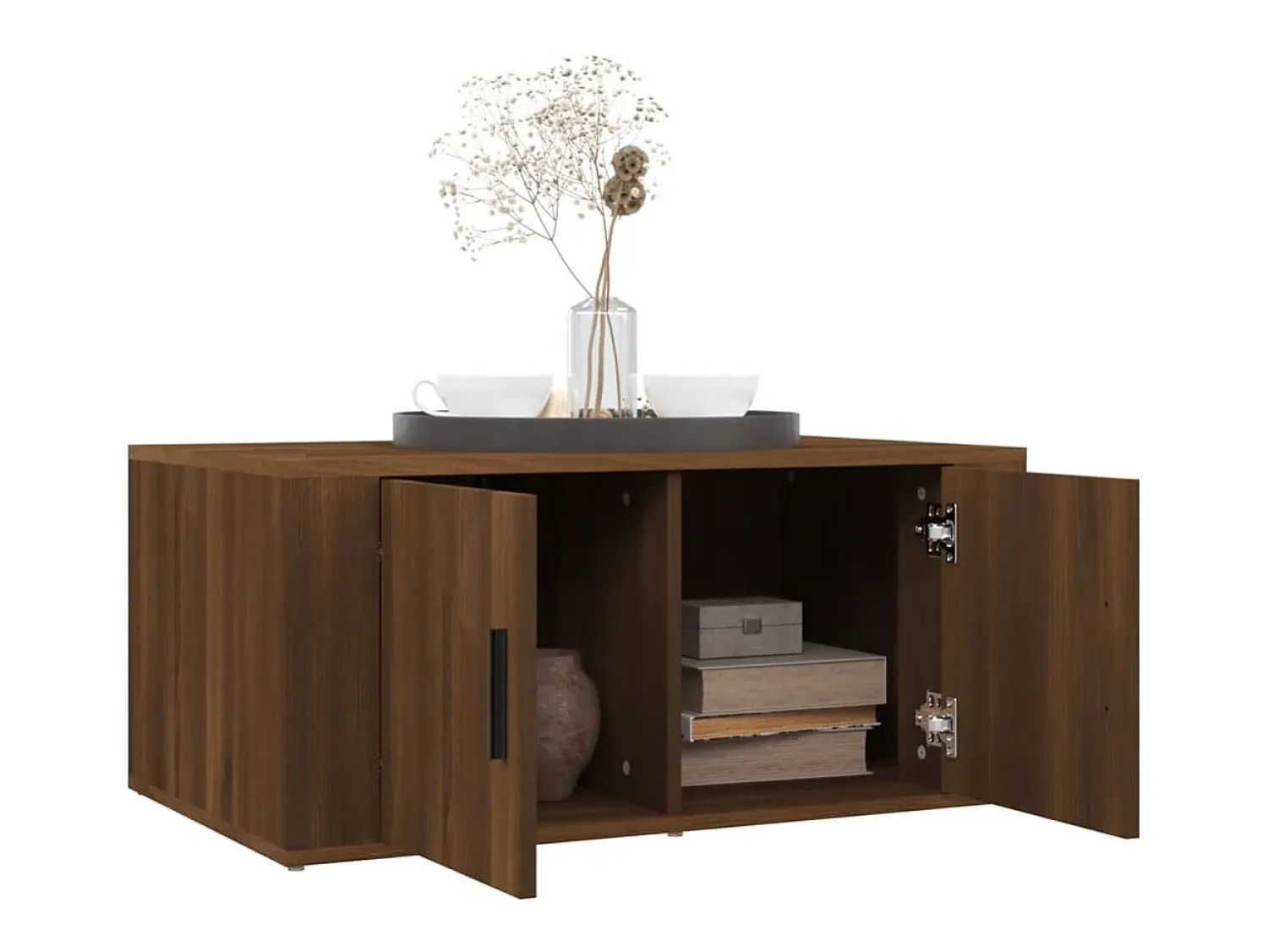 Mesa De Centro| Mesa de centro | Mesa de apoio 80x50x36 cm derivados de madeira carvalho Castanho