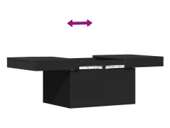 Mesa De Centro* Mesa de centro | Mesa de apoio 80x55x40 cm derivados de madeira Preto
