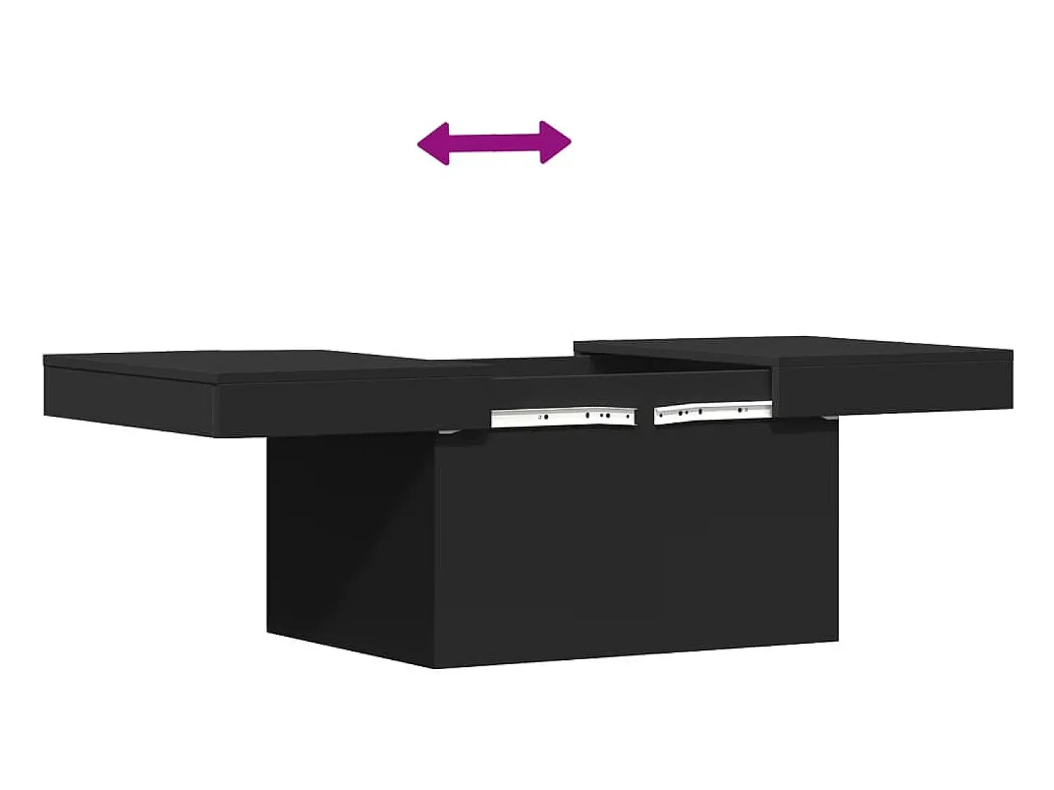 Mesa De Centro* Mesa de centro | Mesa de apoio 80x55x40 cm derivados de madeira Preto