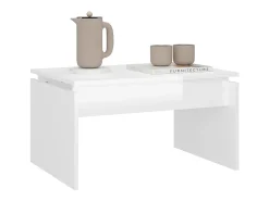 Mesa De Centro* Mesa de centro | Mesa de apoio 68x50x38 cm derivados madeira brilhante Branco