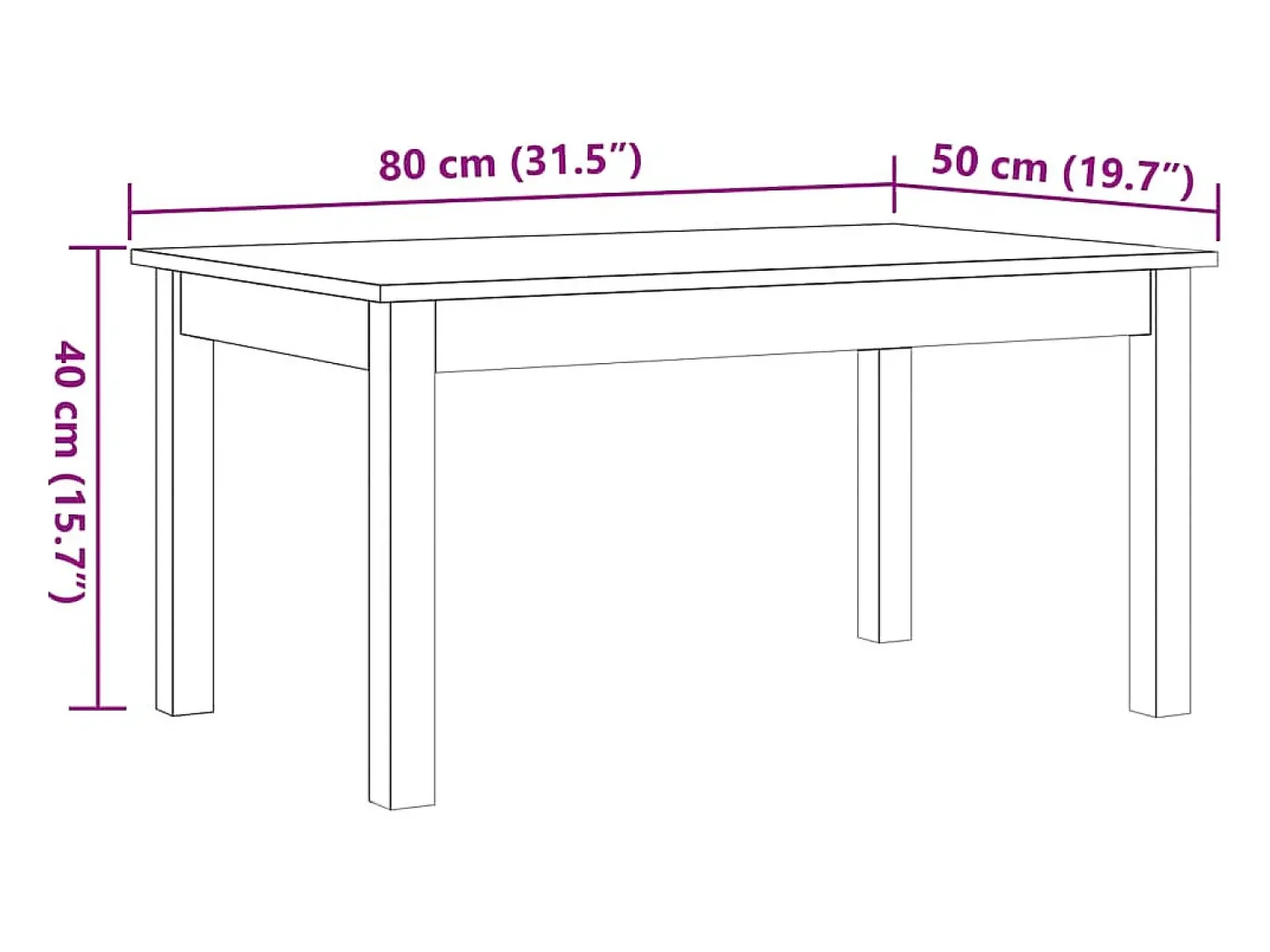 Mesa De Centro* Mesa de centro | Mesa de apoio 80x50x40 cm madeira pinho maciça cera Castanho