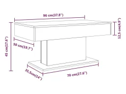 Discount Mesa de centro | Mesa de apoio 96x50x45 cm derivados de madeira sonoma Cinzento