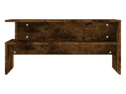 Mesa De Centro* Mesa de centro | Mesa de apoio 90x55x42.5cm derivados madeira carvalho fumado Castanho