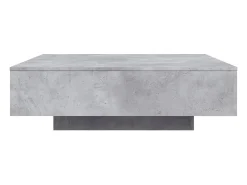 Mesa De Centro| Mesa de centro | Mesa de apoio com luzes LED 100x100x31 cm cimento Cinzento