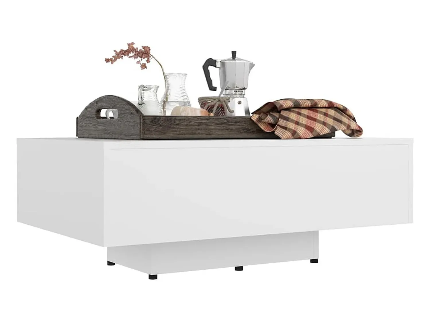 Mesa De Centro| Mesa de centro | Mesa de apoio 85x55x31 cm contraplacado Branco