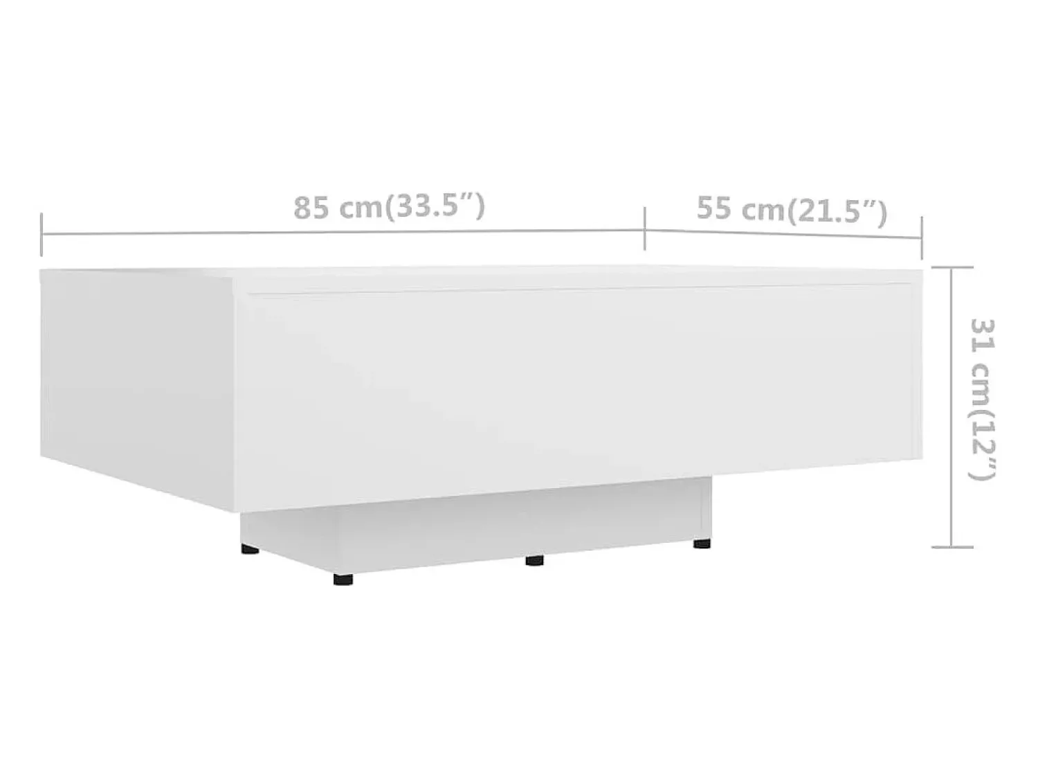 Mesa De Centro| Mesa de centro | Mesa de apoio 85x55x31 cm contraplacado Branco