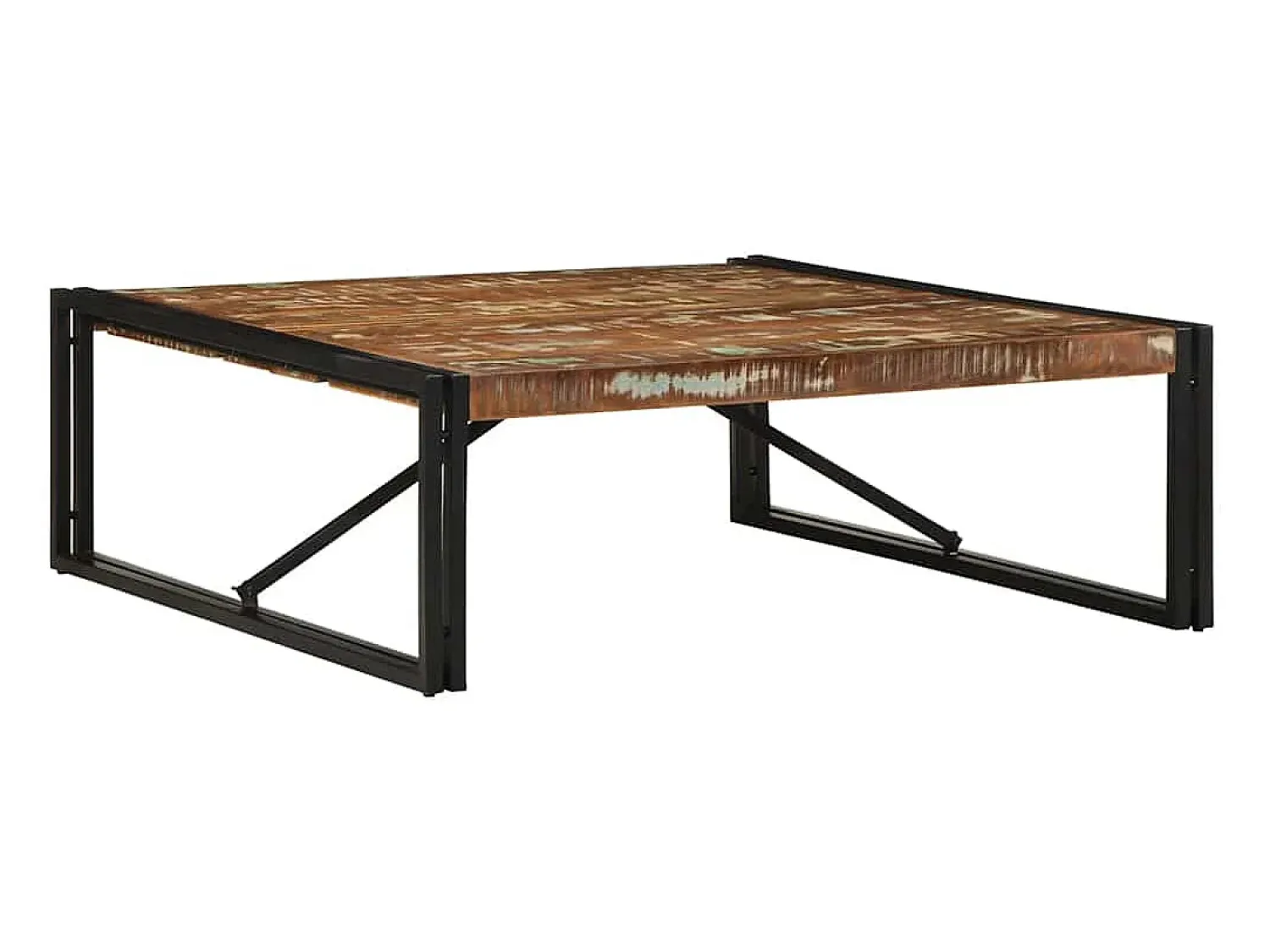 Mesa de centro | Mesa de apoio 100x100x35 cm madeira maciça recuperada^ Mesa De Centro