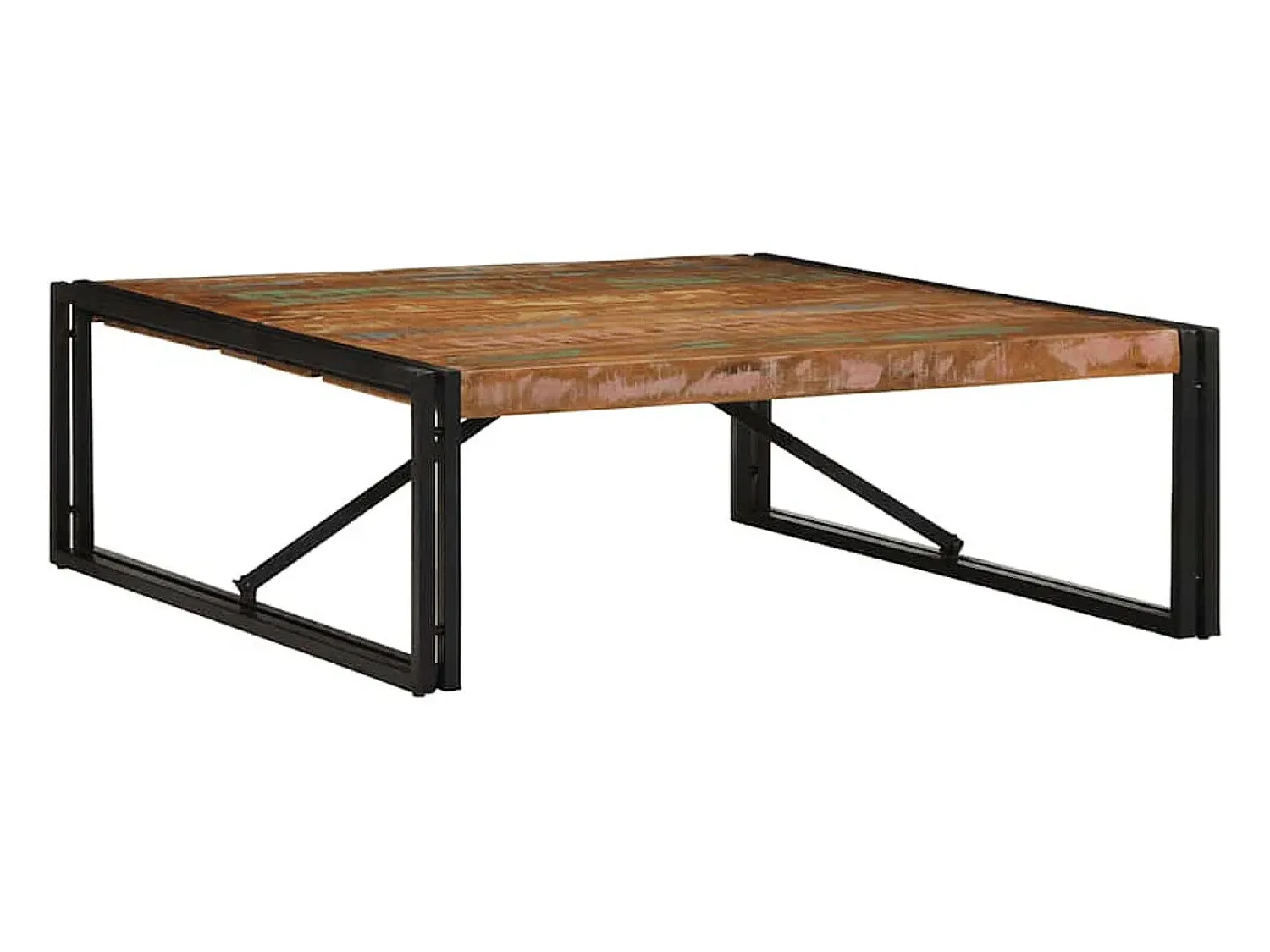 Mesa de centro | Mesa de apoio 100x100x35 cm madeira maciça recuperada^ Mesa De Centro