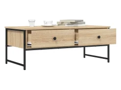 Mesa de centro | Mesa de apoio 101x49x39.5 cm derivados madeira carvalho sonoma Castanho