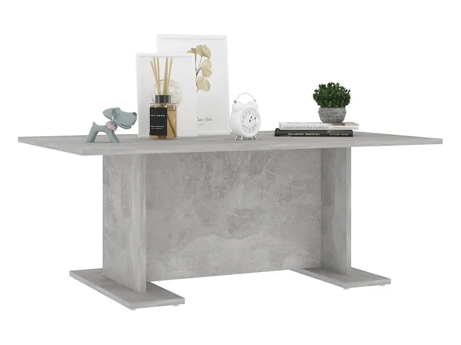 Mesa De Centro* Mesa de centro | Mesa de apoio 103.5x60x40 cm contraplacado cimento Cinzento