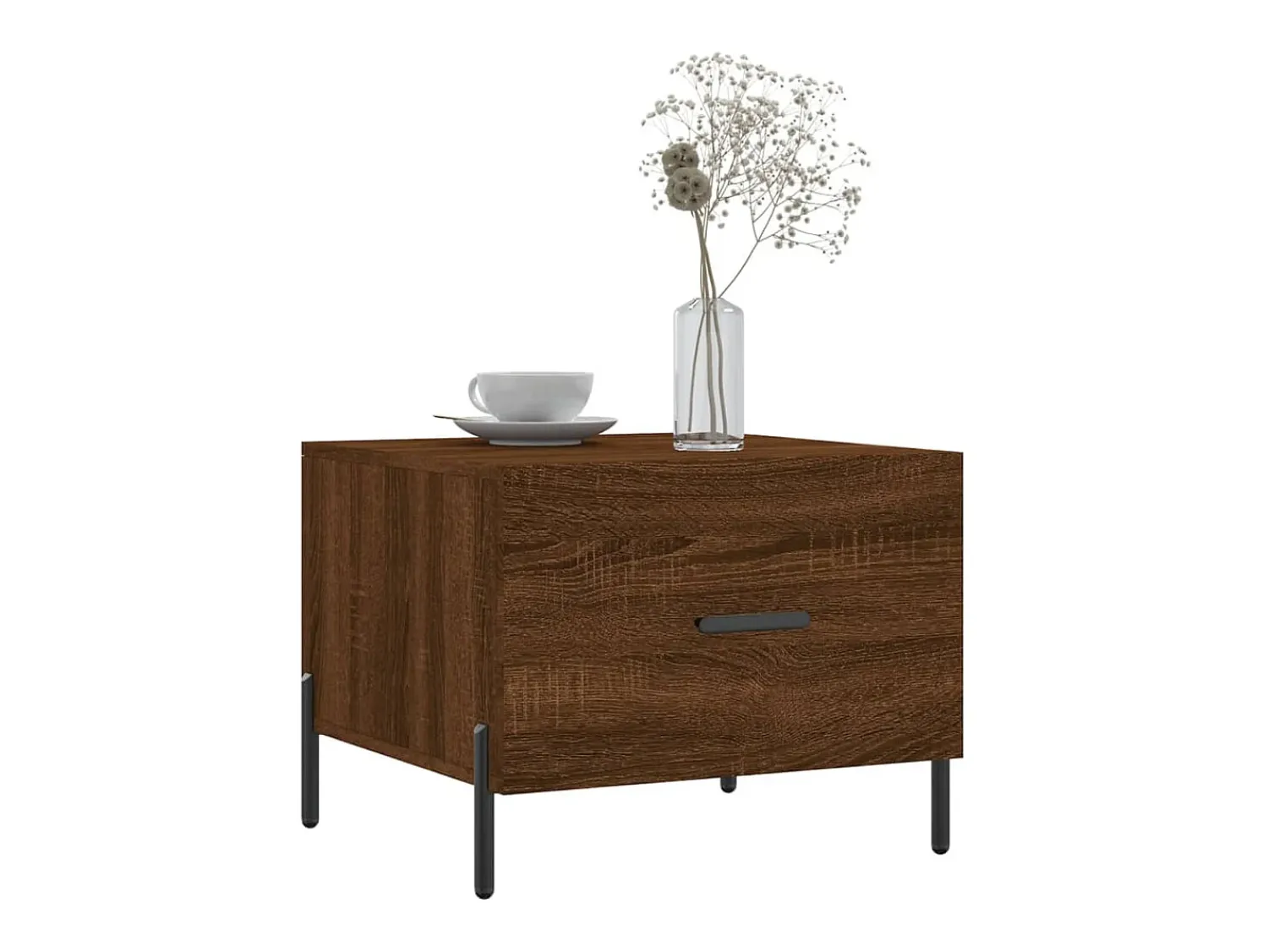 Mesa De Centro| Mesa de centro | Mesa de apoio 50x50x40 cm derivados madeira carvalho Castanho