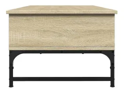Mesa de centro | Mesa de apoio 100x50x35cm deriv. madeira/metal carvalho sonoma Castanho